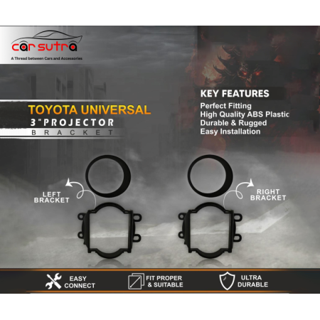 CS 20 | 3 Inch Universal Projector Mounting Bracket | Fiber Bracket | TOYOTA Fortuner And Crysta | ABS Plastic CS 20 | 3 Inch Universal Projector Mounting Bracket | Fiber Bracket | TOYOTA Fortuner And Crysta | ABS Plastic